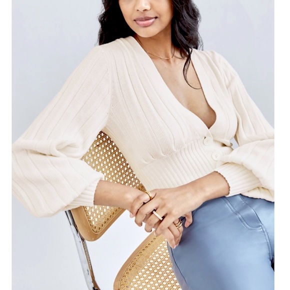 Aritzia Sweaters - Wilfred | Plunge Front Cardigan - Light Birch